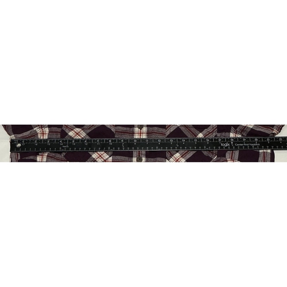 Duluth Trading Burlyweight Flannel Shirt womens Large Purple Plaid 100% Cotton - Picture 5 of 6